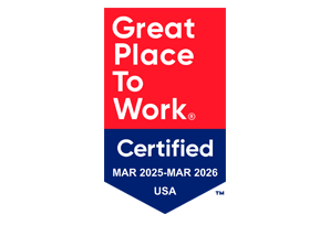 Great Place to Work. Certified March 2025 through March 2026 USA